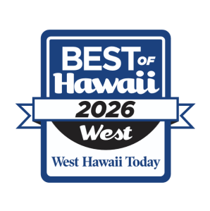 Best of Hawaii 2026 West, West Hawaii Today logo in blue and white.
